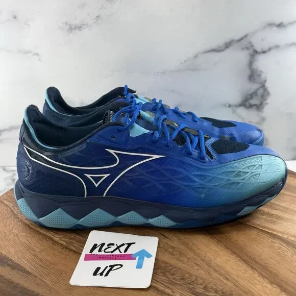 Men’s size 13-Mizuno Wave Enforce Tour AC Tennis Shoes Dark Blue NO INSOLES - Picture 4 of 11